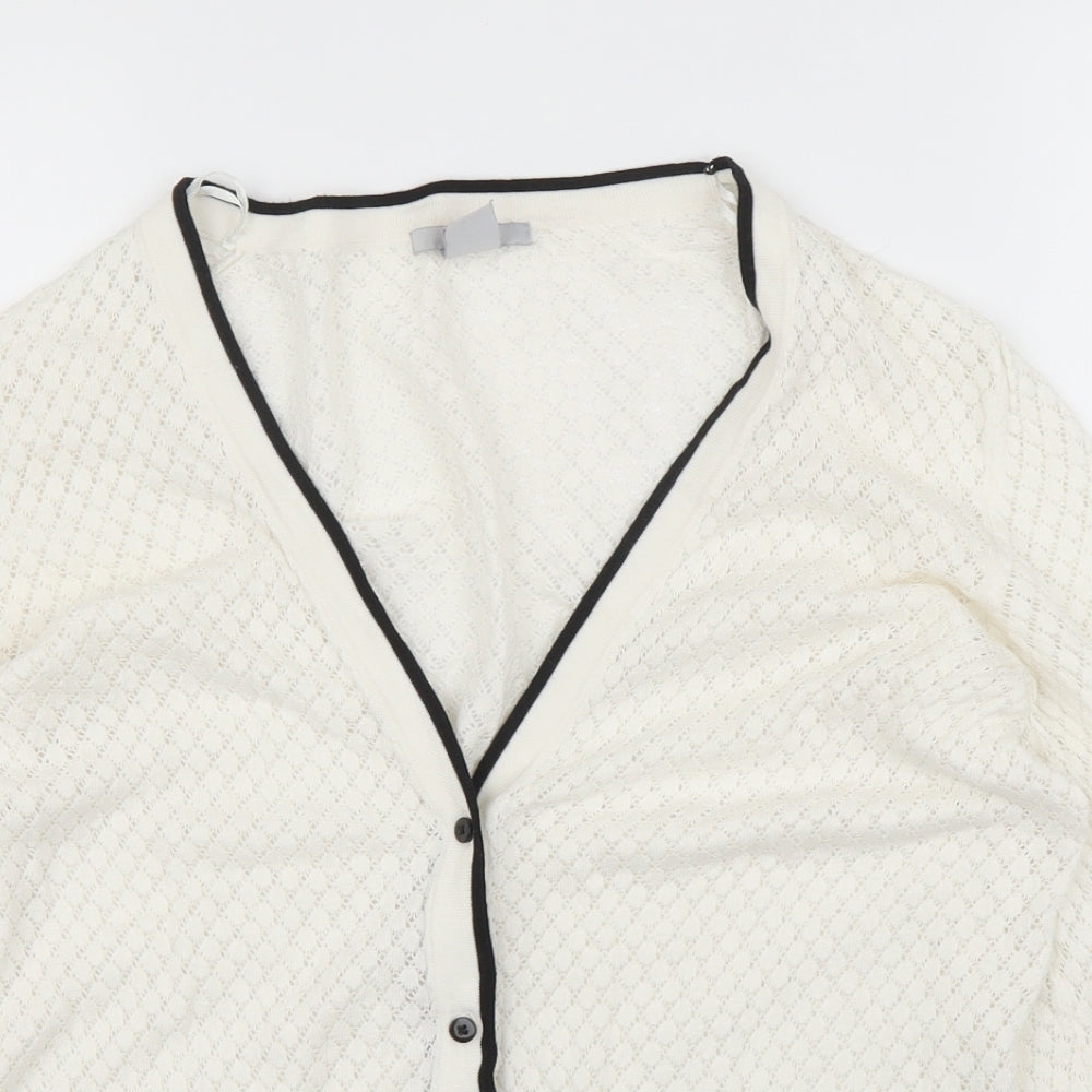 H&M Womens Ivory   Cardigan Jumper Size L