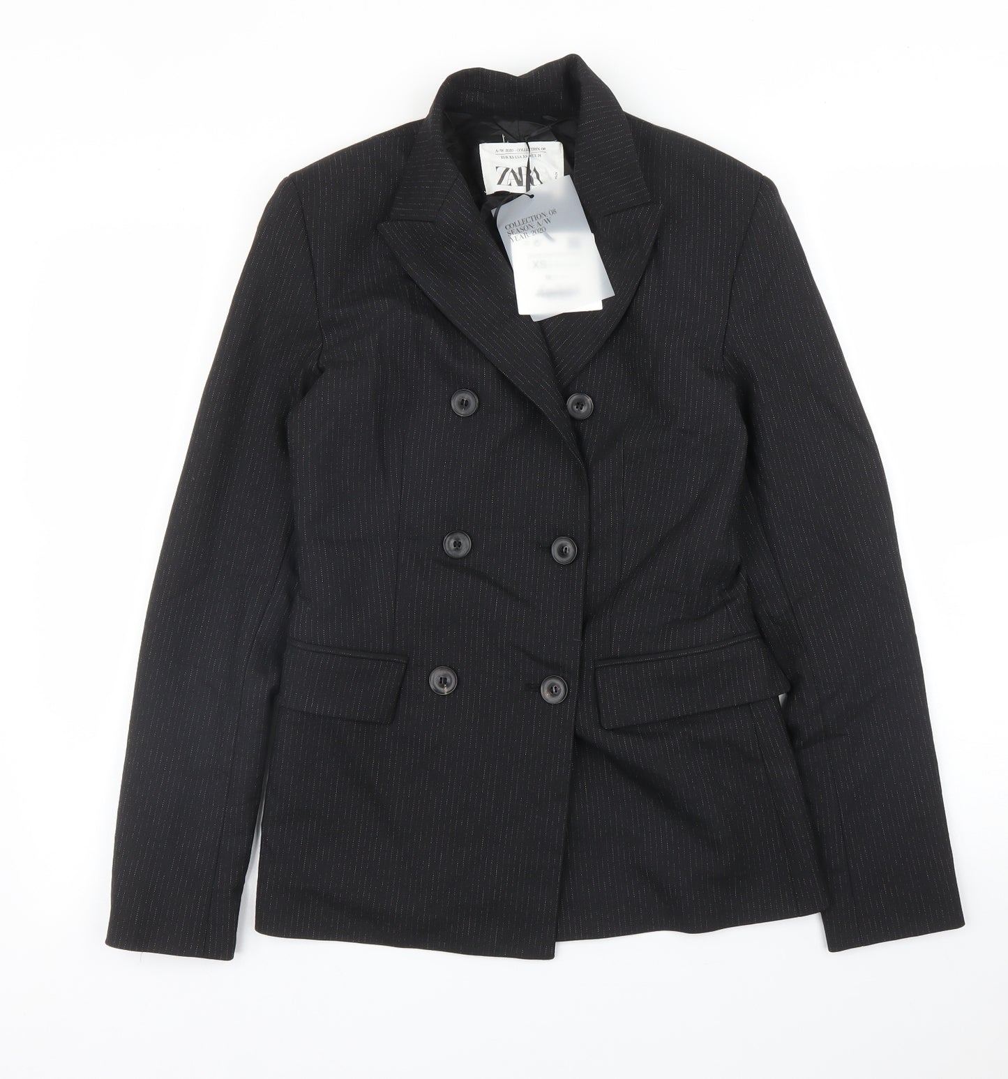 Zara Womens Black Striped  Jacket Blazer Size XS