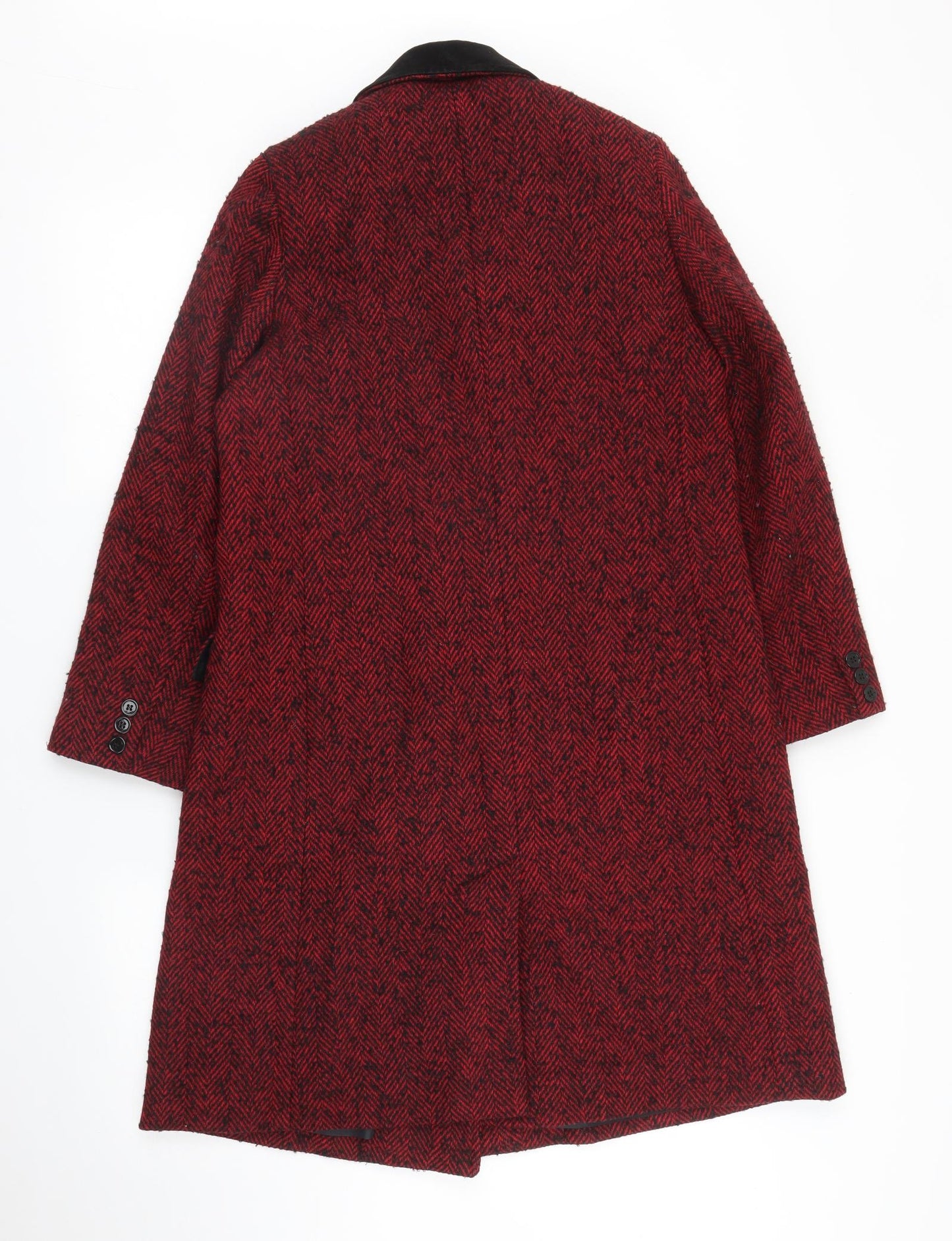 Alexon Womens Purple Herringbone  Pea Coat Coat Size M
