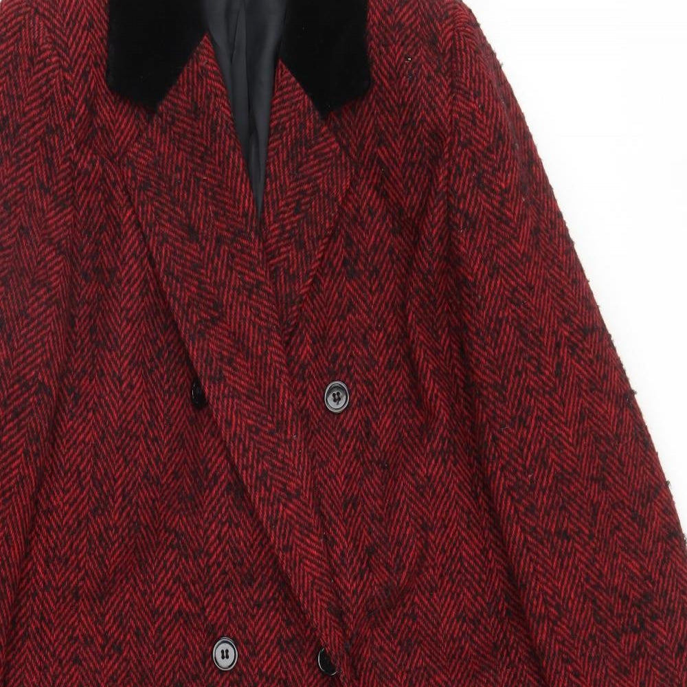 Alexon Womens Purple Herringbone  Pea Coat Coat Size M