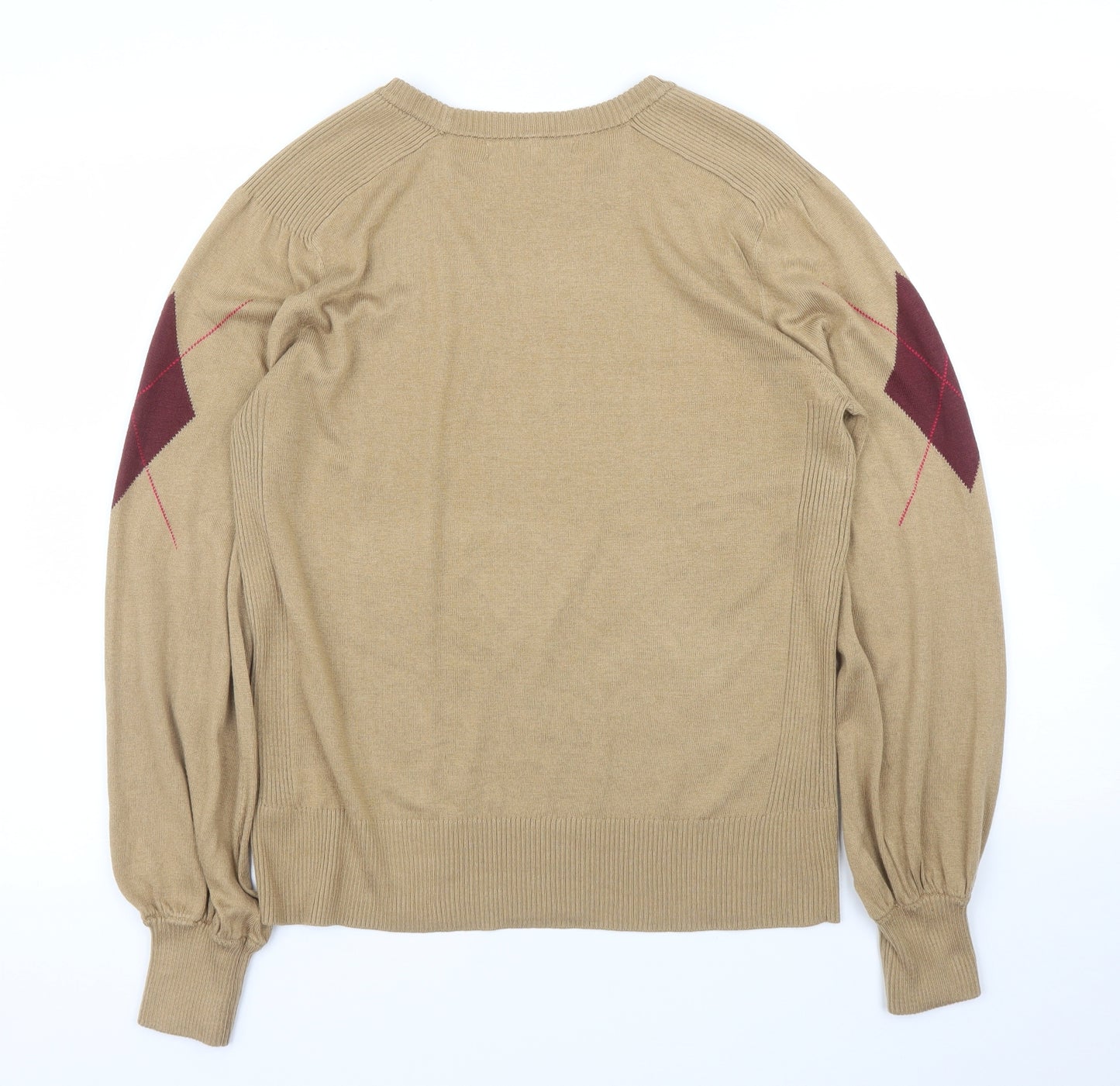 NEXT Womens Beige Argyle/Diamond  Pullover Jumper Size 14