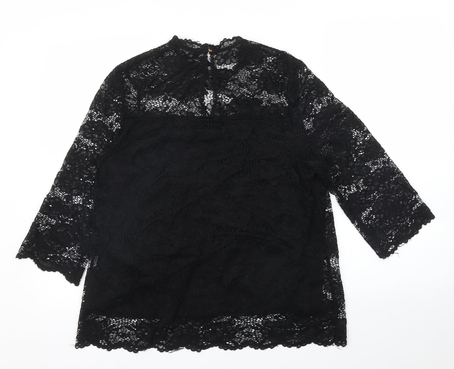 F&F Womens Black Floral  Basic Blouse Size 12