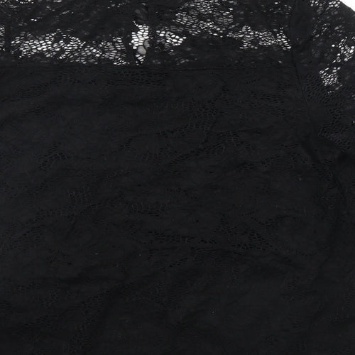 F&F Womens Black Floral  Basic Blouse Size 12