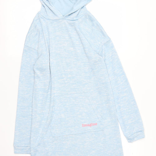 Nutmeg Girls Blue   Tunic Hoodie Size 12 Years