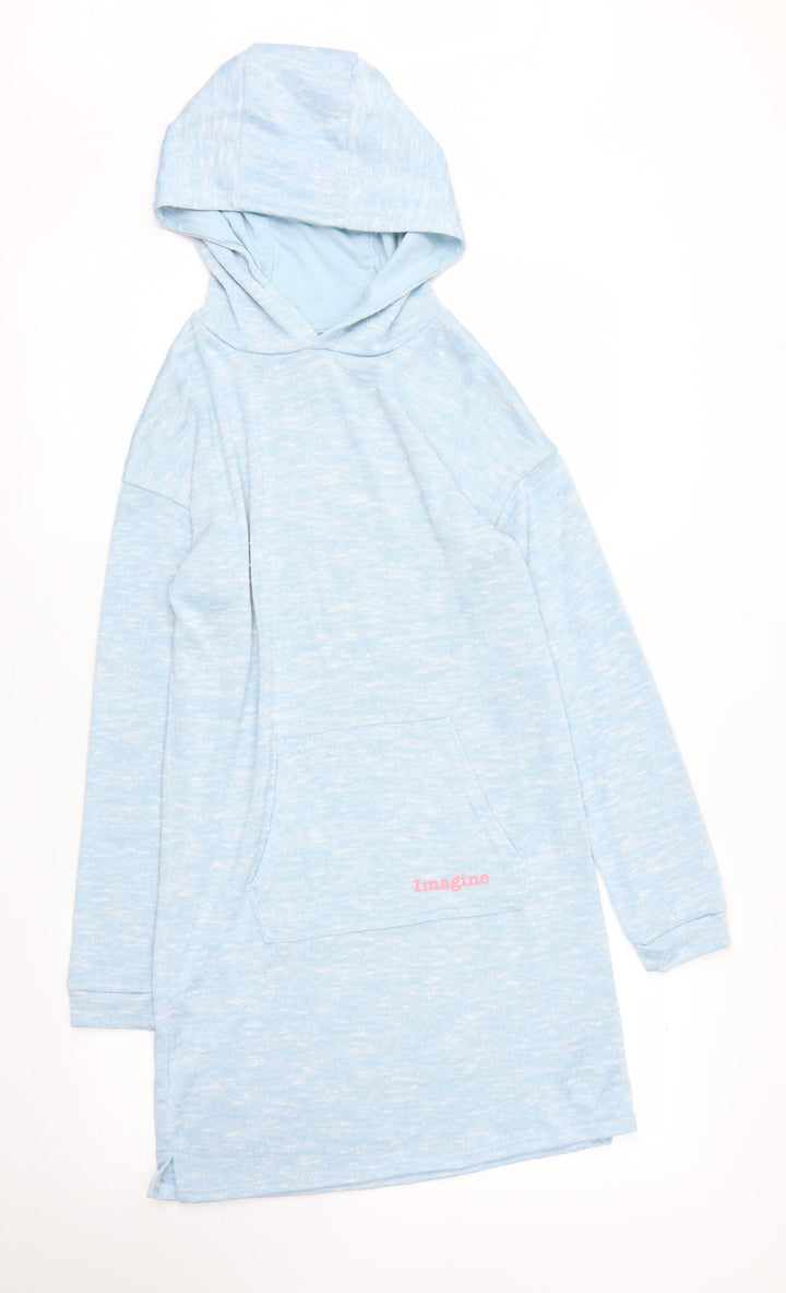 Nutmeg Girls Blue   Tunic Hoodie Size 12 Years