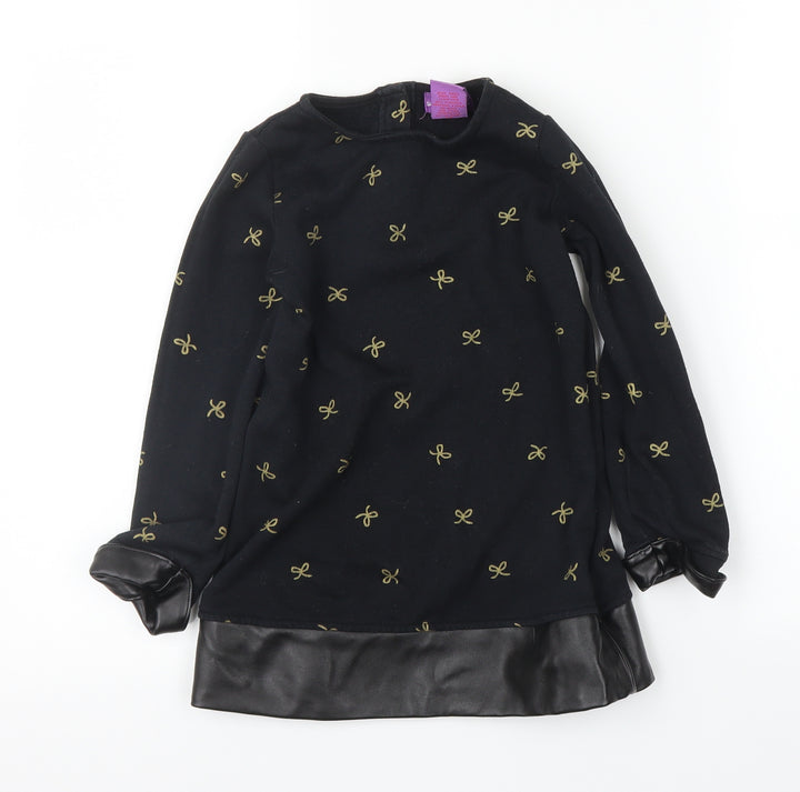 Shrinking Violet Girls Black Tunic Jumper Size 5 Years