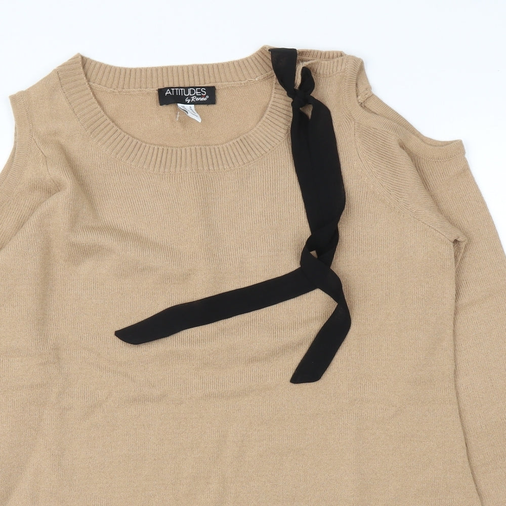 Attitudes Womens Beige   Tunic Jumper Size S