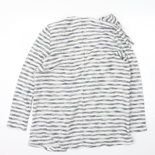George Womens White Striped  Cardigan Jumper Size 10