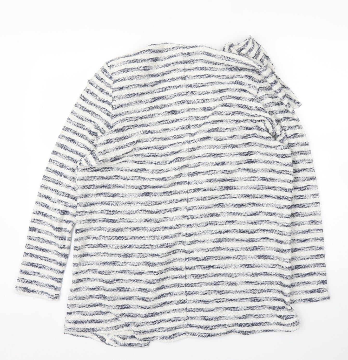 George Womens White Striped  Cardigan Jumper Size 10