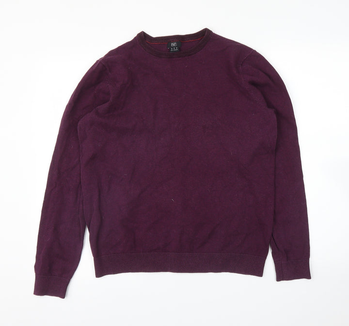 F&F Mens Purple Pullover Jumper Size M