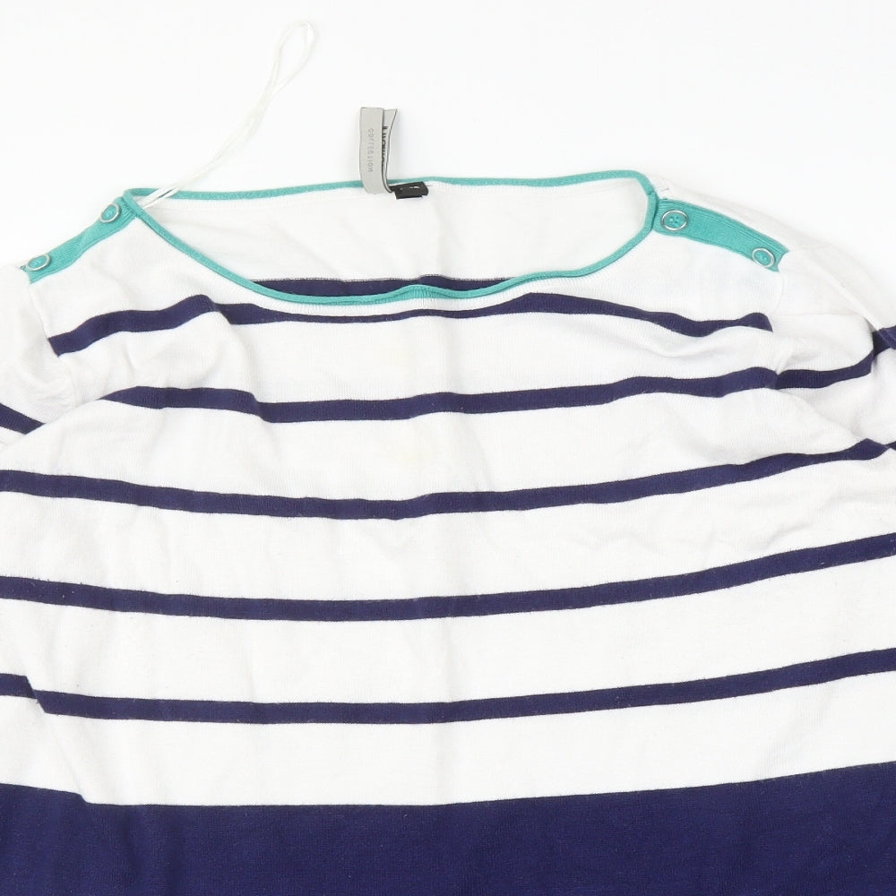 Intuition Womens Blue Striped  Pullover Jumper Size 16