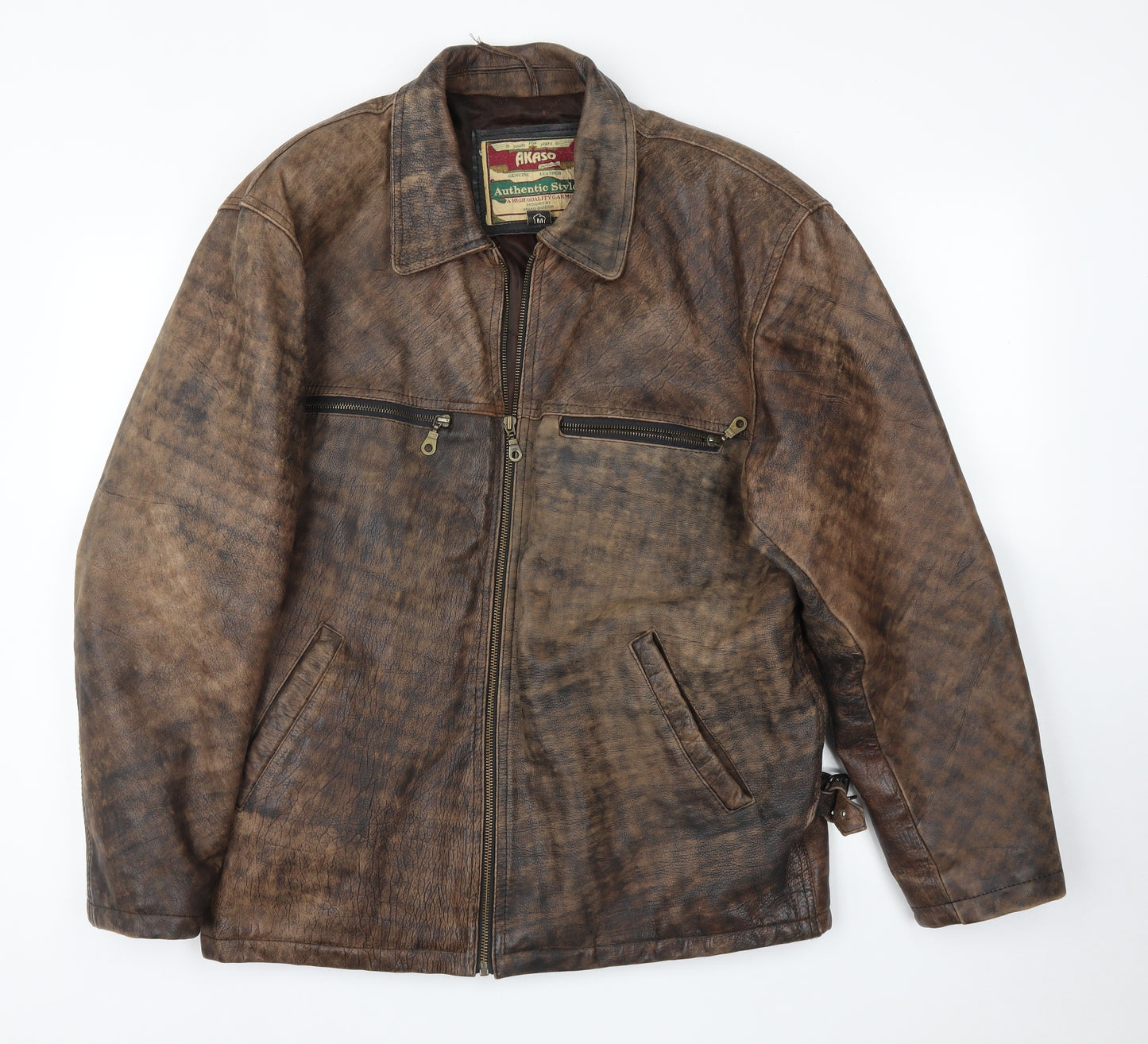 Akaso Mens Brown   Biker Coat Size M
