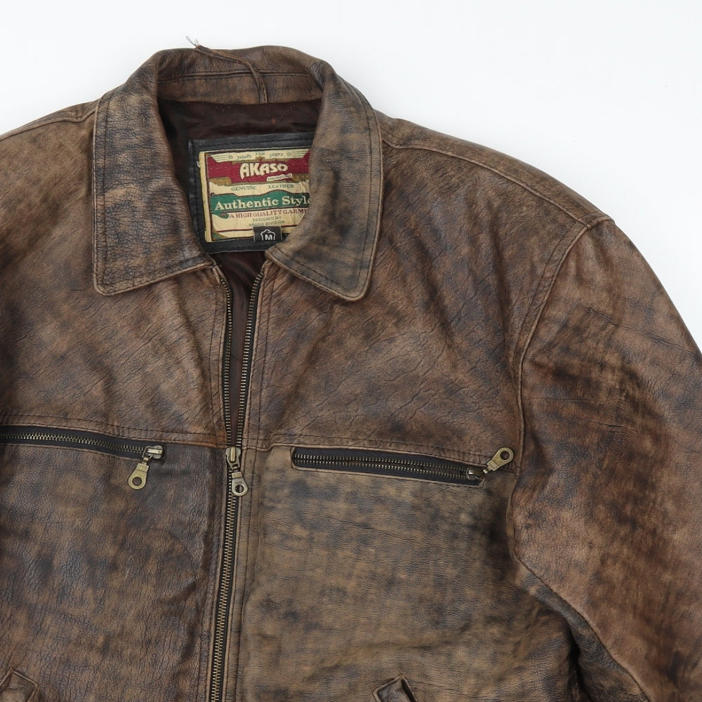 Akaso Mens Brown   Biker Coat Size M