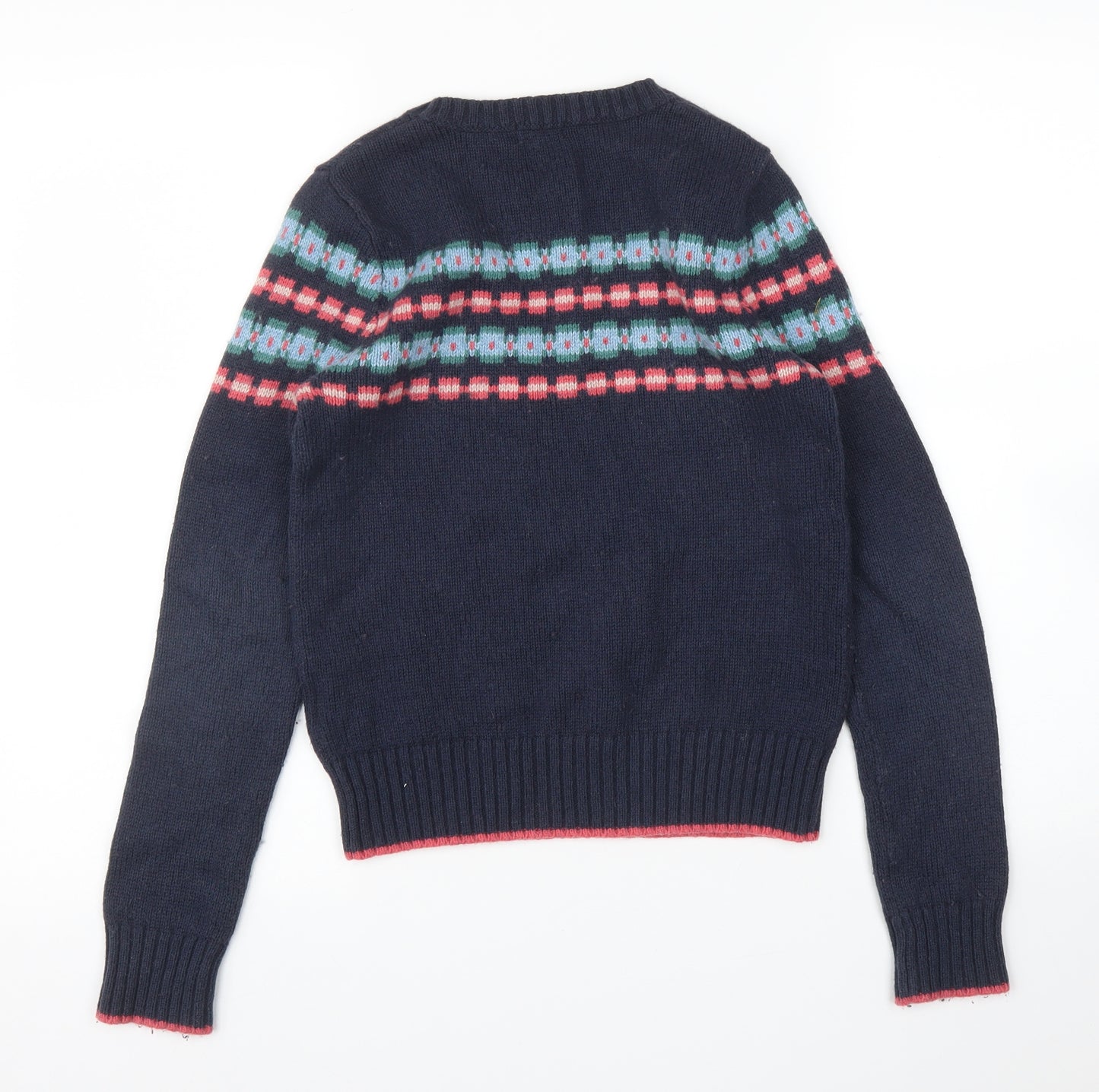 Johnnie B Girls Blue Fair Isle  Pullover Jumper Size 11 Years