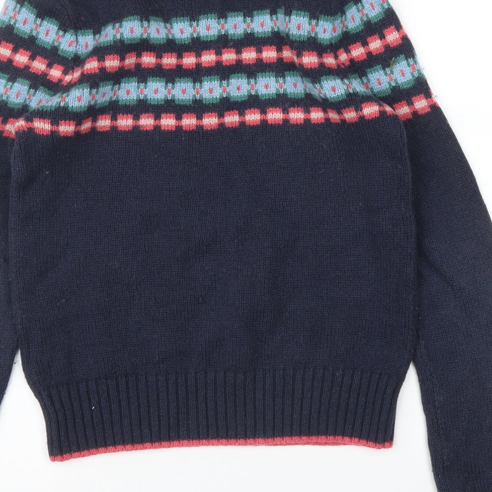 Johnnie B Girls Blue Fair Isle  Pullover Jumper Size 11 Years