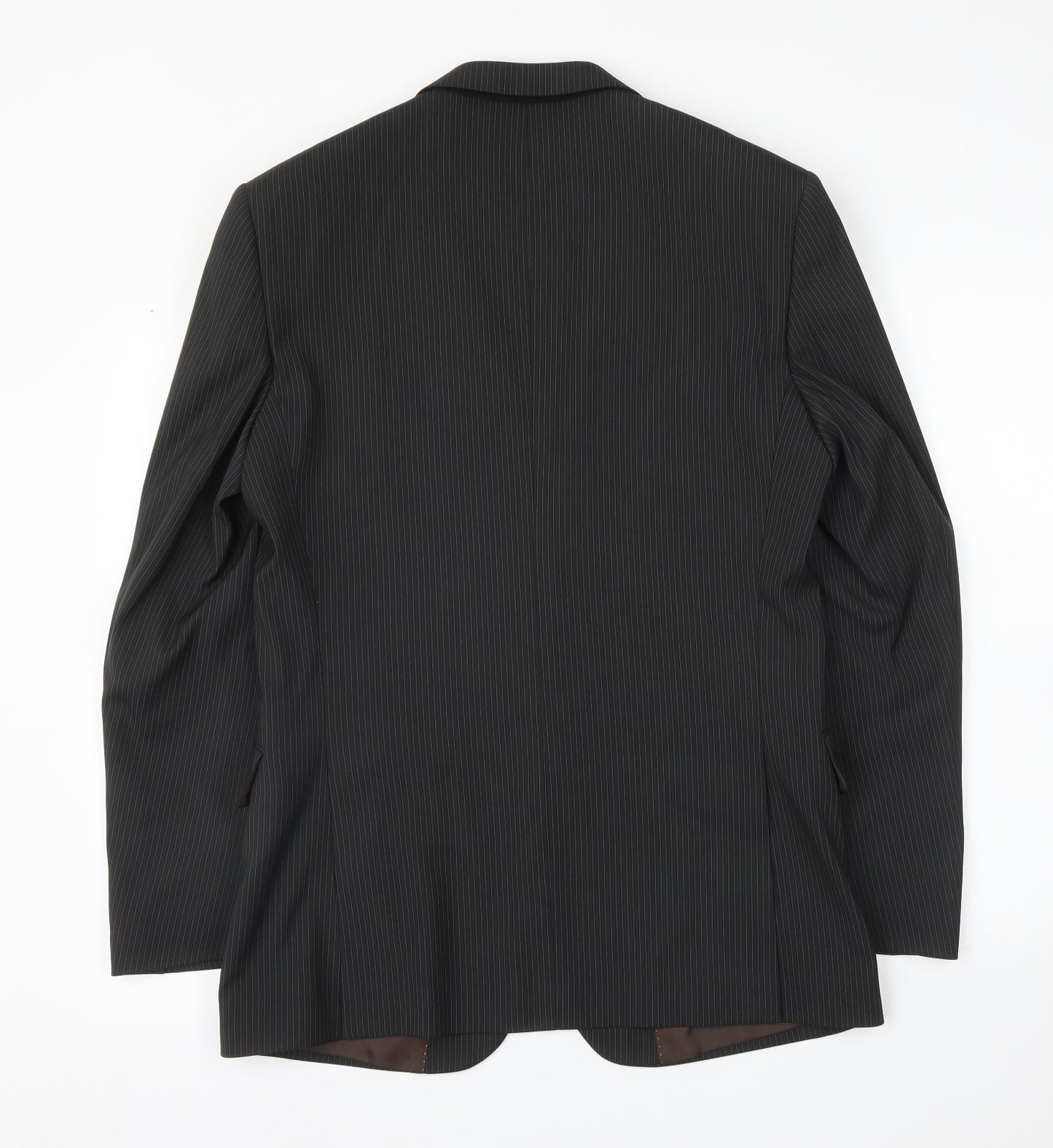 Milan Mens Black Striped  Jacket Suit Jacket Size 36