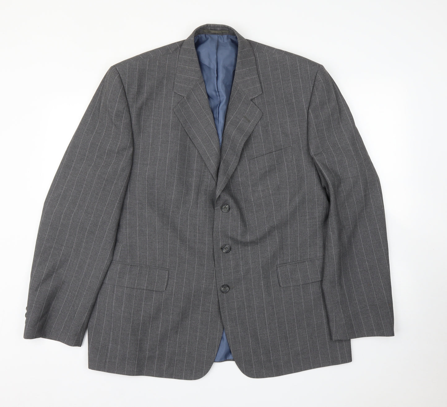 George Mens Grey Striped  Jacket Suit Jacket Size 46