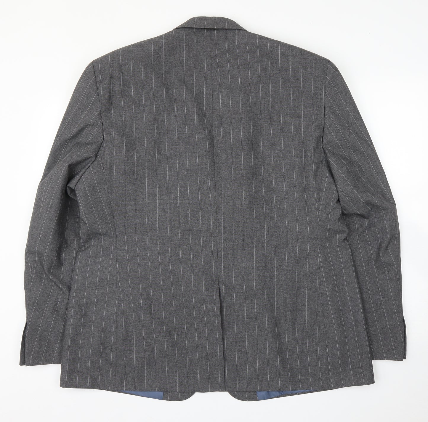 George Mens Grey Striped  Jacket Suit Jacket Size 46
