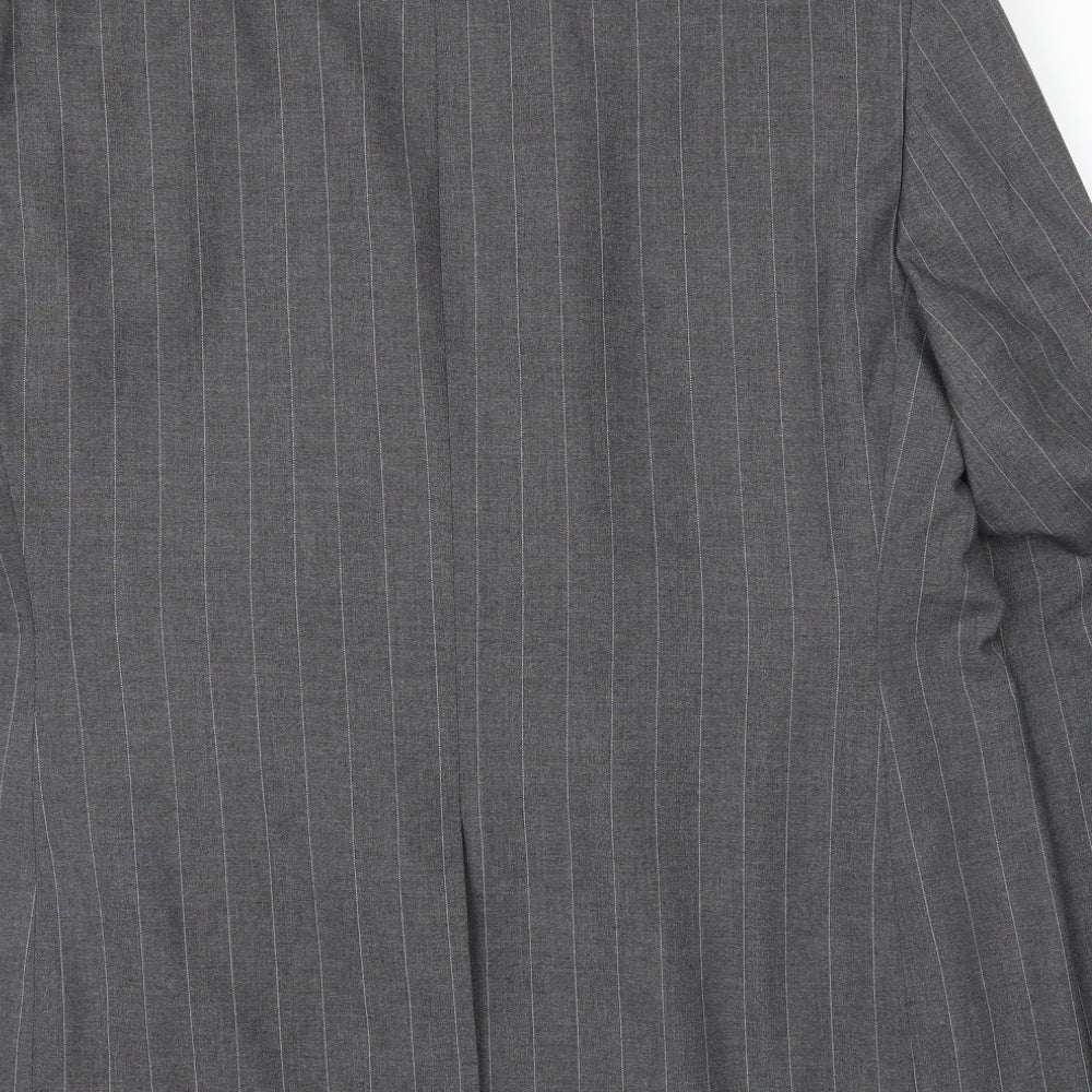 George Mens Grey Striped  Jacket Suit Jacket Size 46