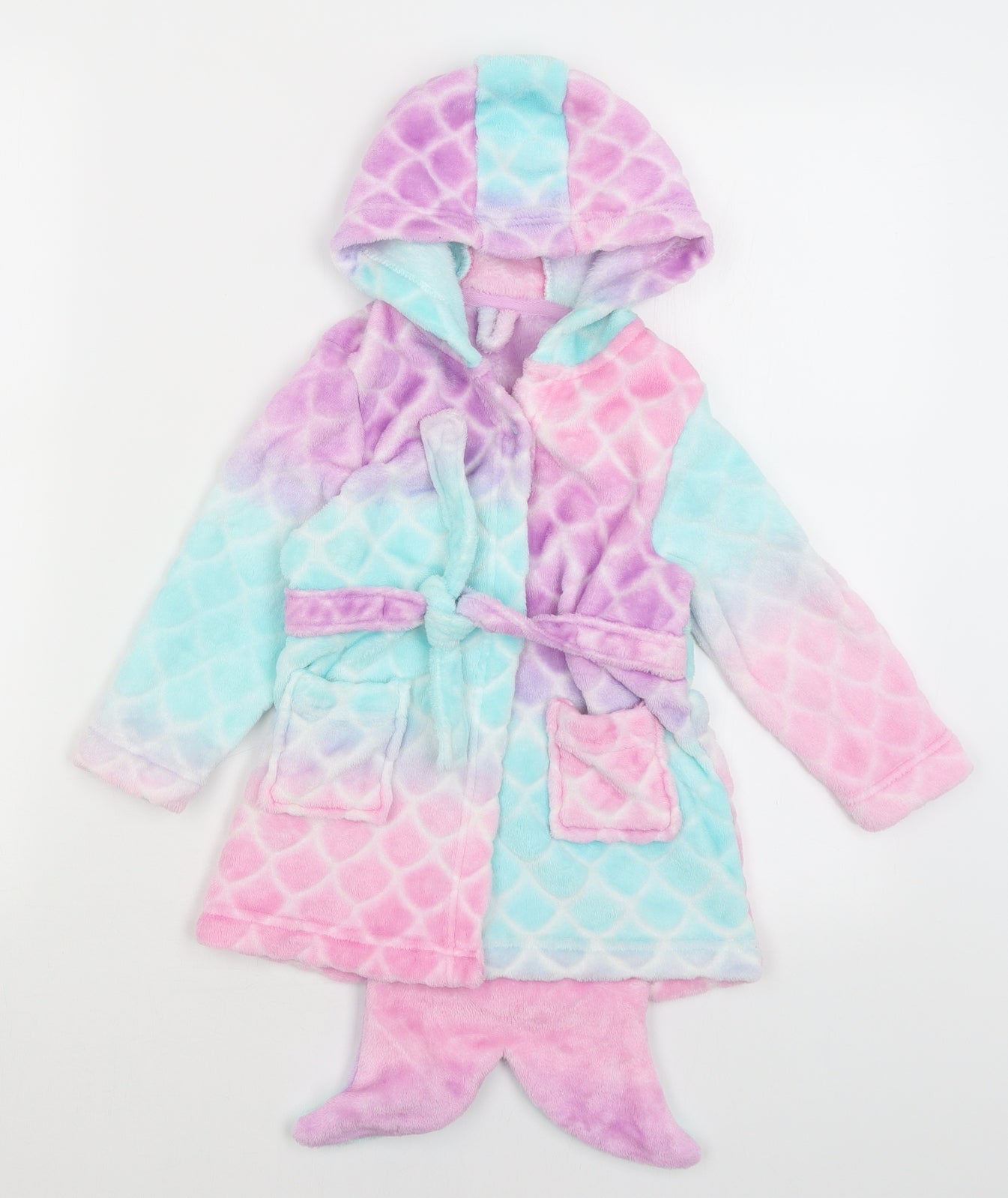 Matalan Girls Blue Solid  Kimono Gown Size 2-3 Years  - Mermaid