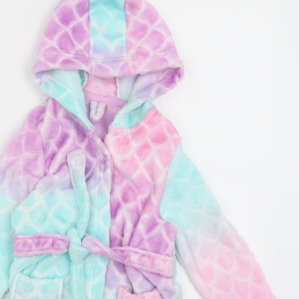 Matalan Girls Blue Solid  Kimono Gown Size 2-3 Years  - Mermaid