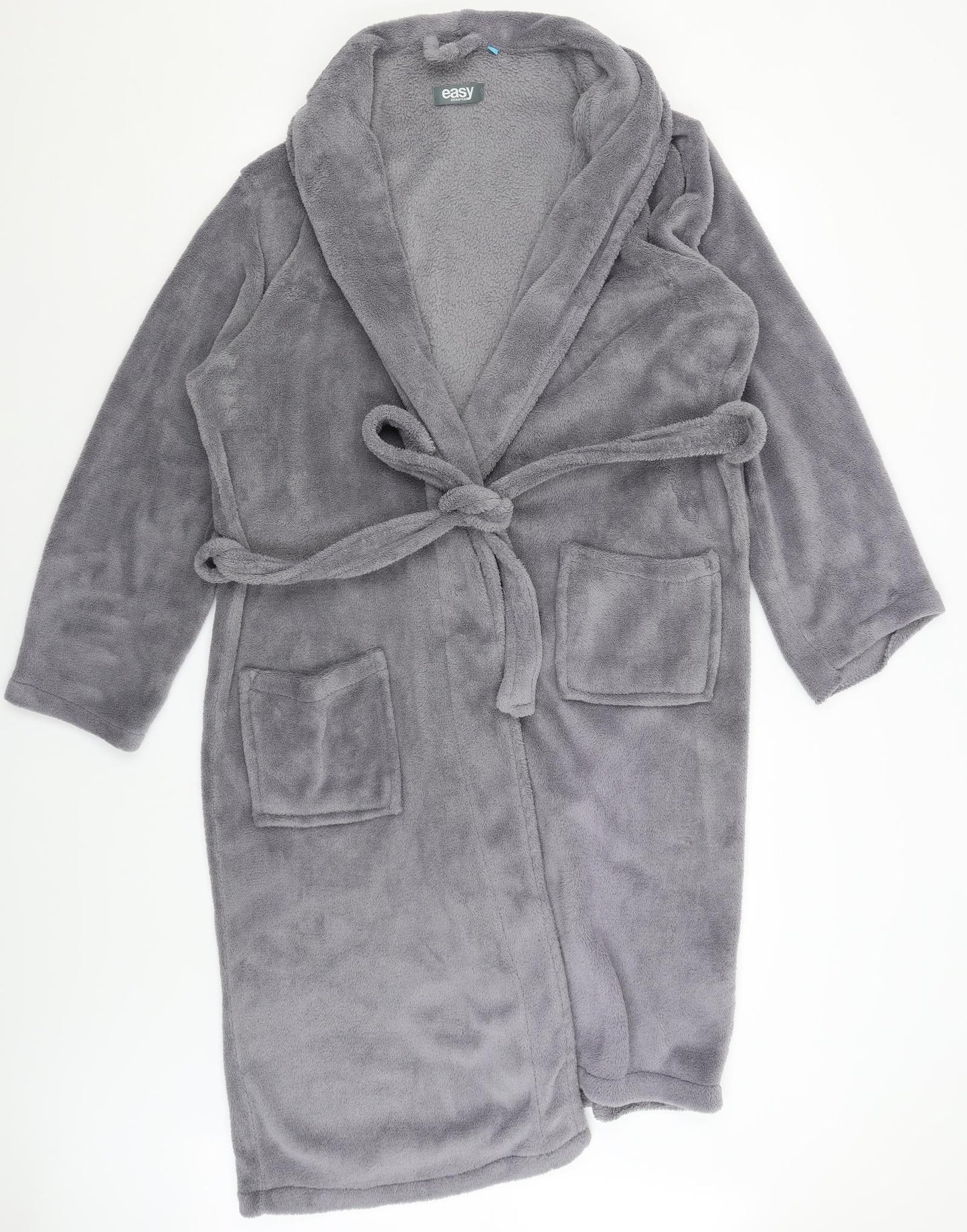 Easy Mens Grey Solid   Gown Size M