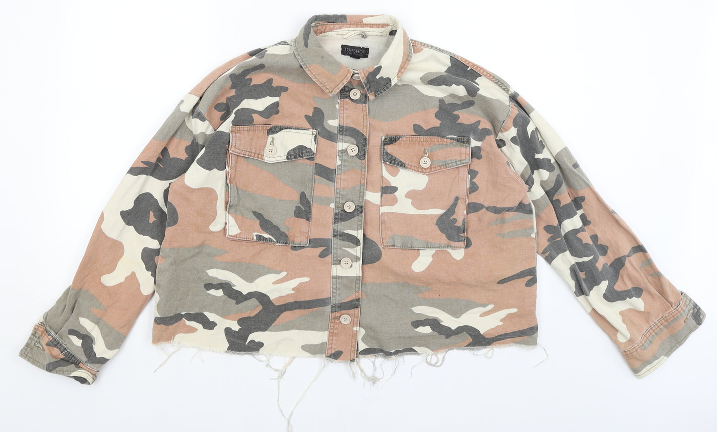 Topshop Womens Brown Camouflage  Jacket  Size 12