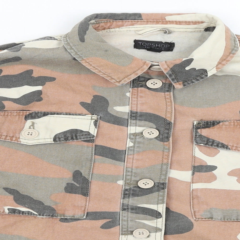 Topshop Womens Brown Camouflage  Jacket  Size 12