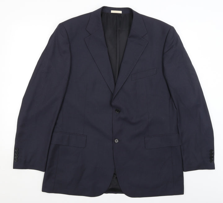 Greenwoods Mens Blue Striped  Jacket Blazer Size XL