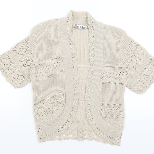 Pure & Natural Womens Beige   Shrug Jumper Size S