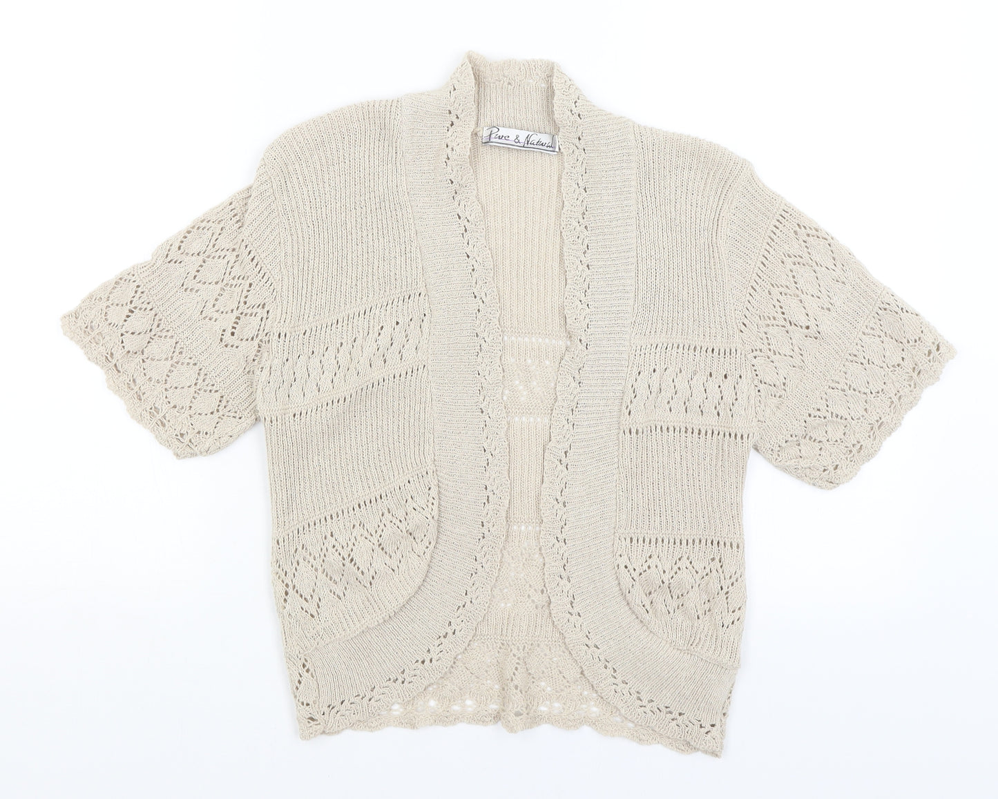 Pure & Natural Womens Beige   Shrug Jumper Size S