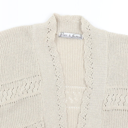 Pure & Natural Womens Beige   Shrug Jumper Size S