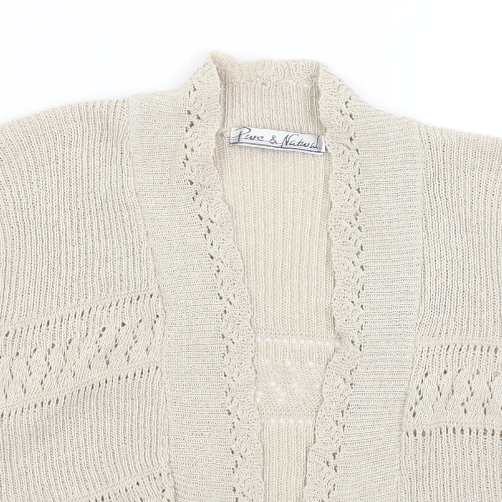 Pure & Natural Womens Beige   Shrug Jumper Size S