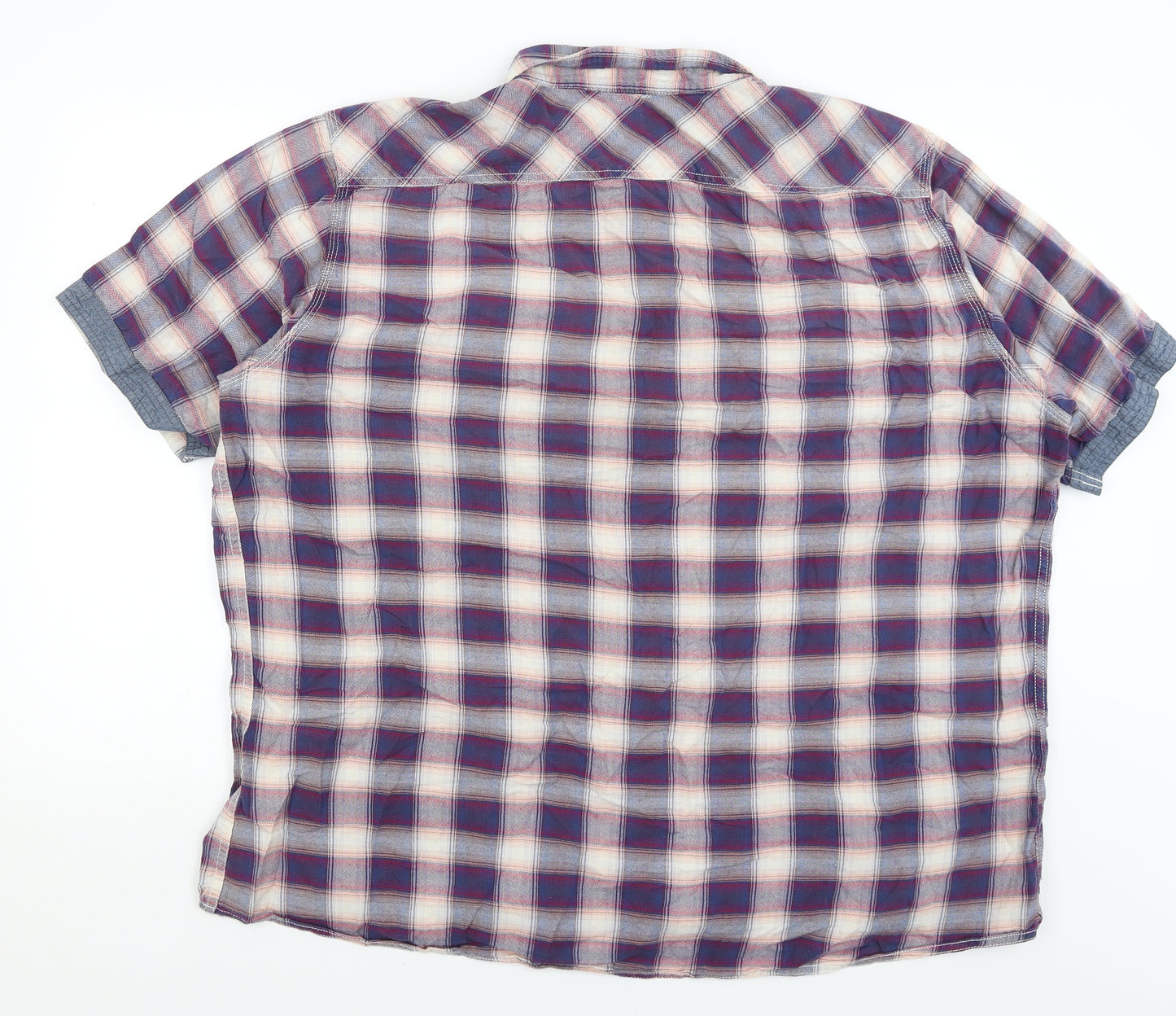 George Mens Blue Check   Button-Up Size 4XL