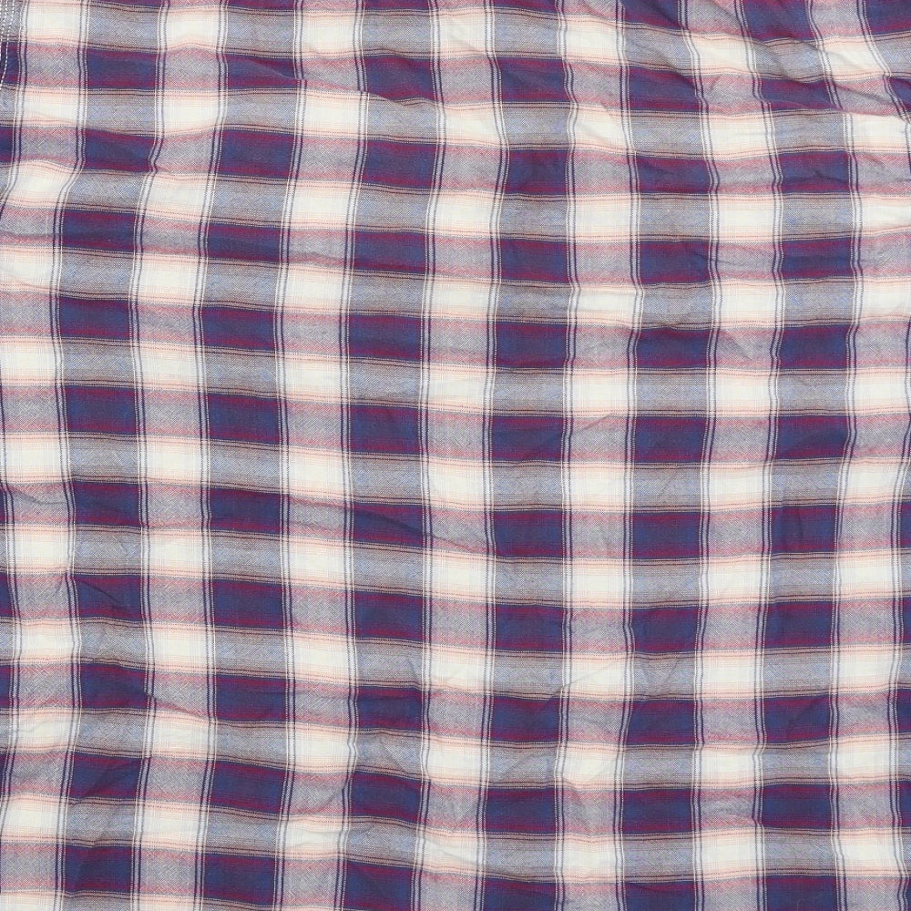 George Mens Blue Check   Button-Up Size 4XL