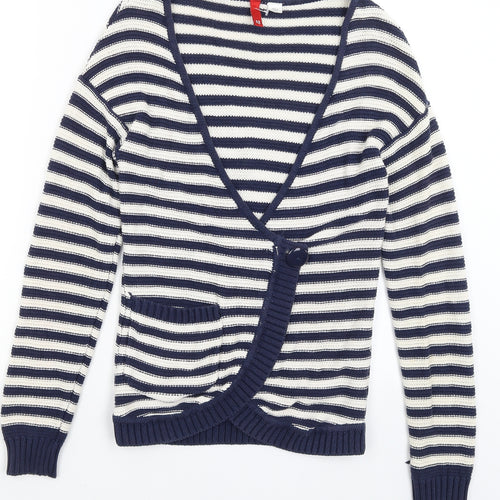 Divided Womens Blue Striped  Cardigan Jumper Size 12