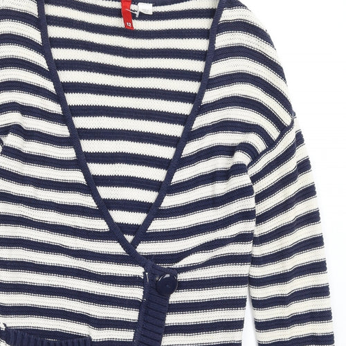 Divided Womens Blue Striped  Cardigan Jumper Size 12