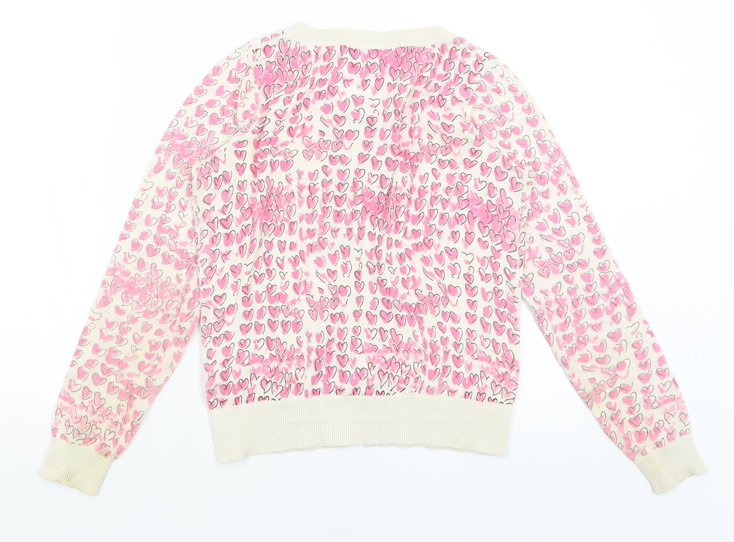 New Look Womens Ivory   Cardigan Jumper Size 6  - Hearts