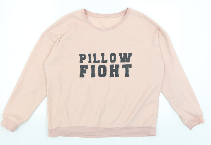 H&M Womens Pink   Pullover Jumper Size M  - Pillow Fight