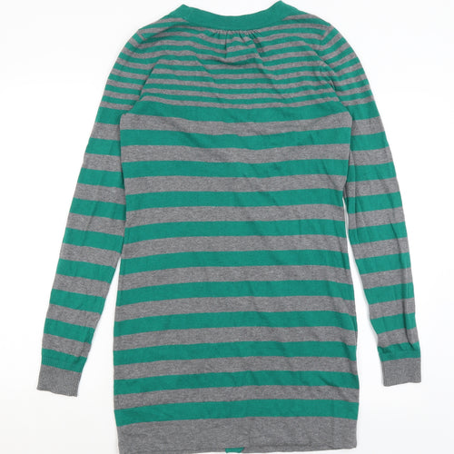 NEXT Womens Green Striped  Cardigan Jumper Size 8