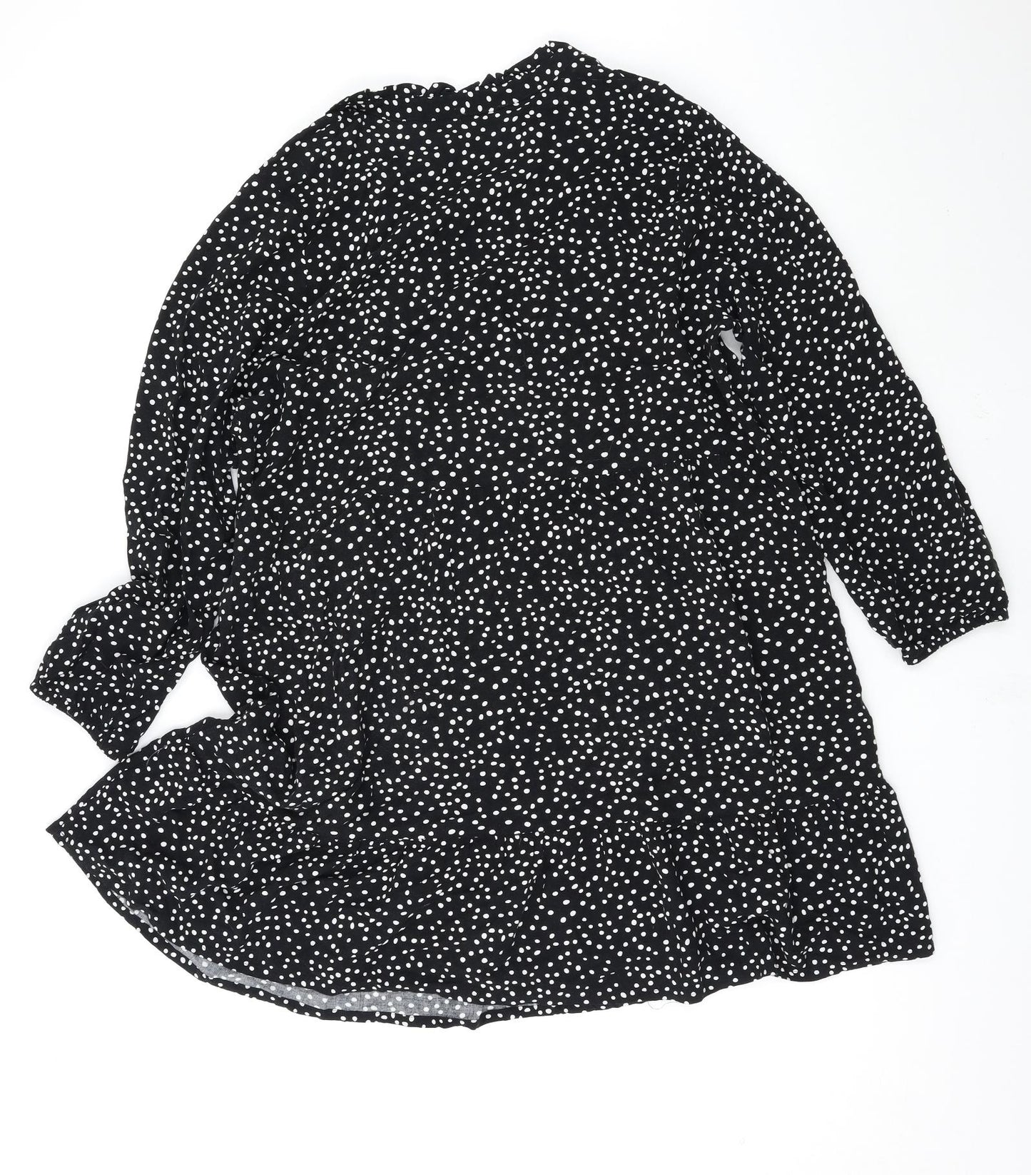 Matalan Womens Black Polka Dot  T-Shirt Dress  Size 18