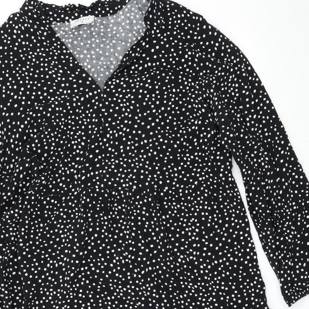 Matalan Womens Black Polka Dot  T-Shirt Dress  Size 18