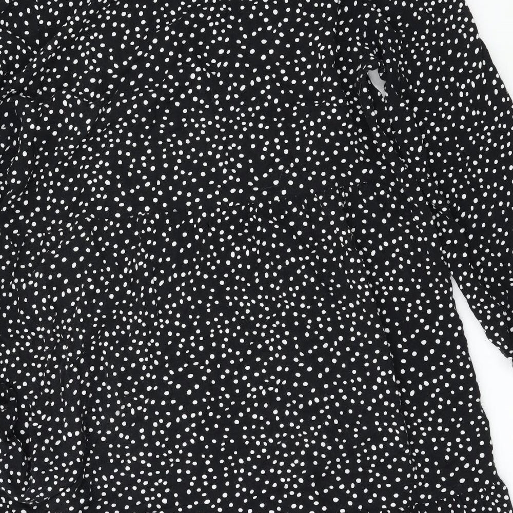 Matalan Womens Black Polka Dot  T-Shirt Dress  Size 18