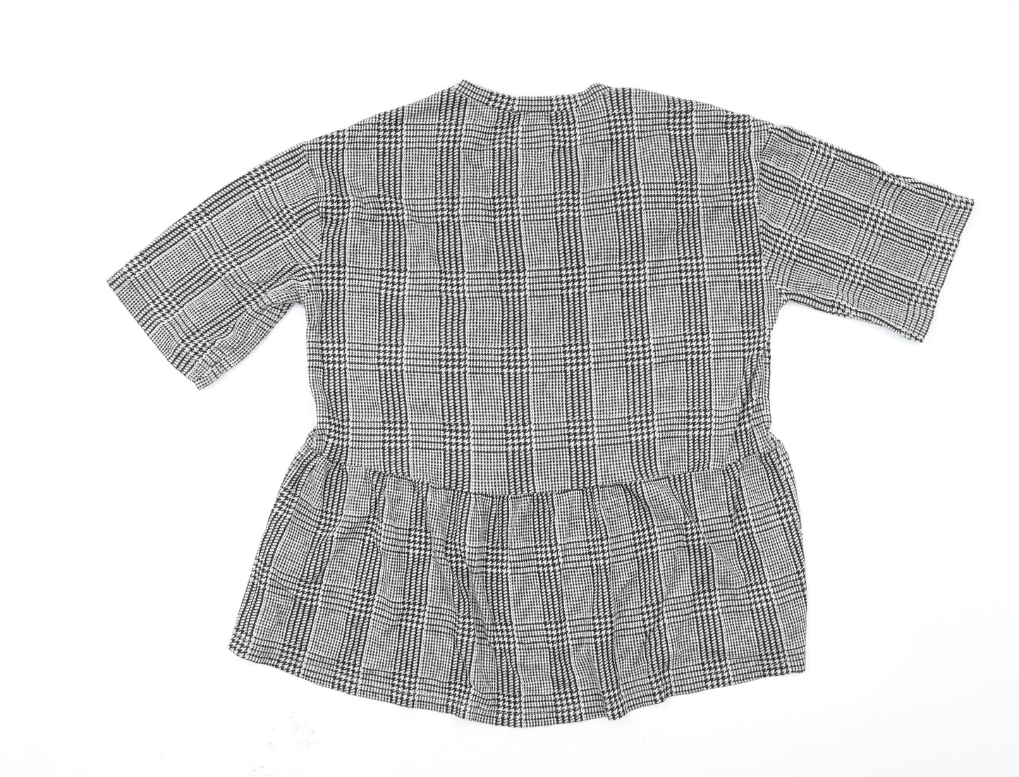 Zara Trafaluc Womens Grey Check  Basic Blouse Size S