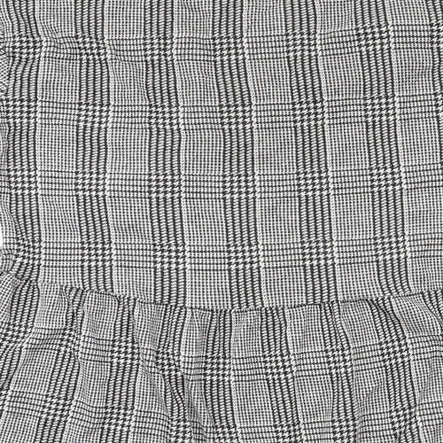Zara Trafaluc Womens Grey Check  Basic Blouse Size S