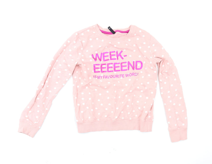 riogirl Girls Pink Polka Dot  Pullover Sweatshirt Size 9-10 Years