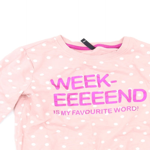 riogirl Girls Pink Polka Dot  Pullover Sweatshirt Size 9-10 Years