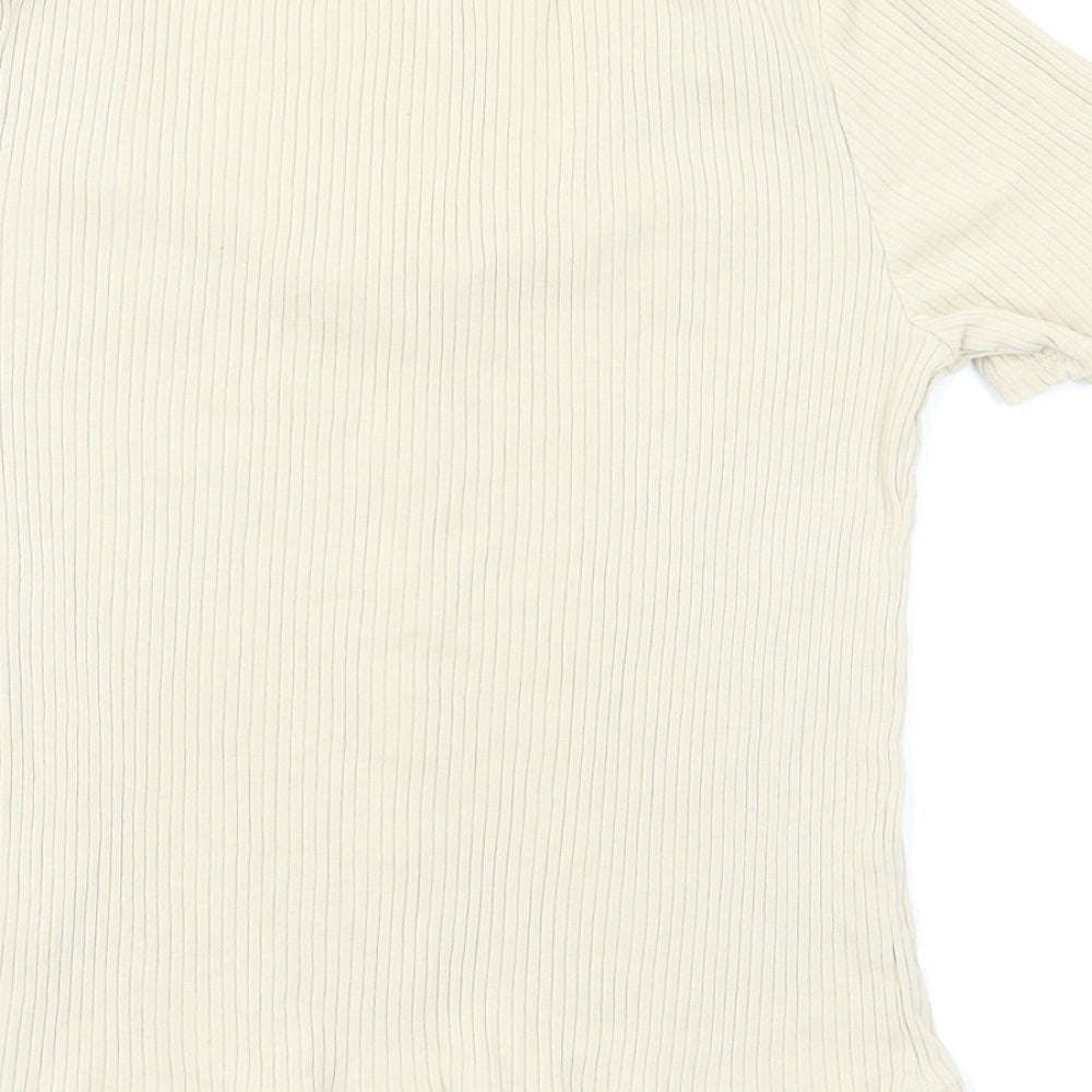 H&M Womens Beige   Basic T-Shirt Size M