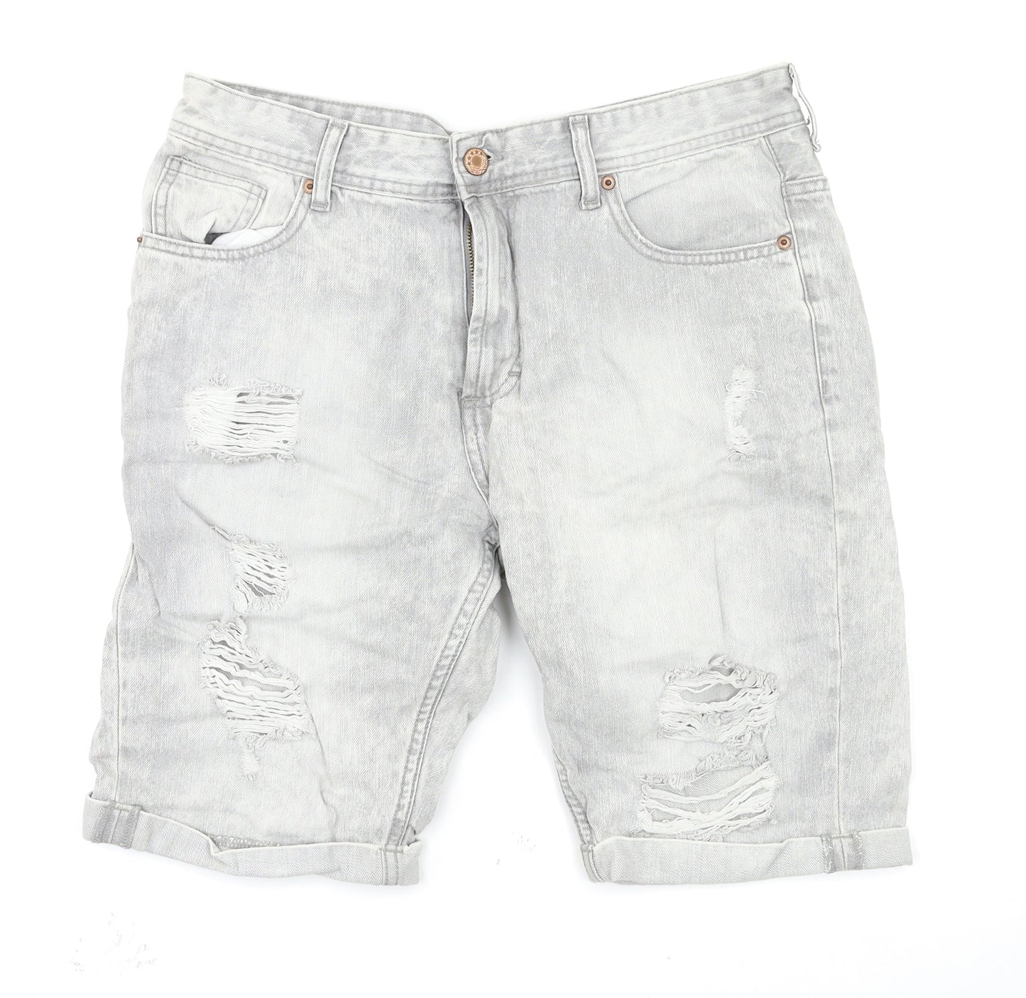 Denim & Co. Mens Grey   Cargo Shorts Size 34