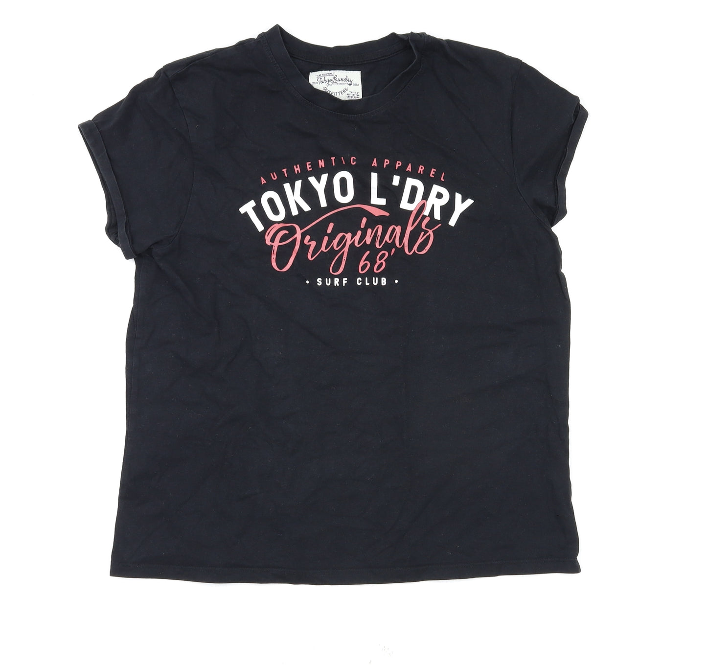 Outfitters Womens Black   Basic T-Shirt Size 10